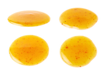 Round spill stain of sauce isolated