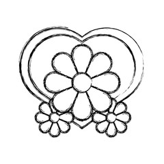flower with heart  vector illustration