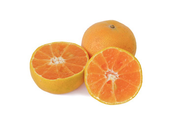 Orange fruit on white background