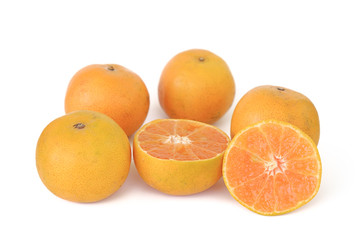 Orange fruit on white background