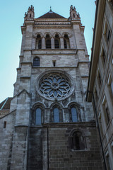 Obraz premium GENEVA, SWITZERLAND - SEPTEMBER 14 - the Protestant church. Geneva
