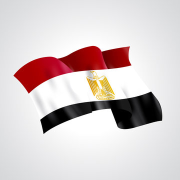 Egypt flag. Flag ofEgypt. Bright Egypt flag background. Abstract Egypt ribbon vector.