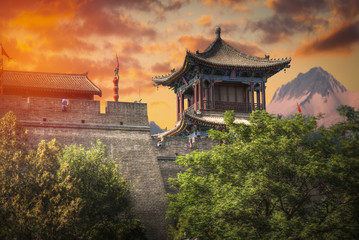 Fototapeta premium Xian city wall.