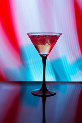 Martini glass with ice