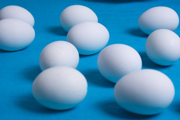 Easter eggs on a blue background
