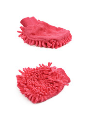 Car washing mitt glove isolated