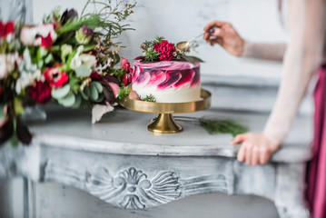 wedding cake with flowers