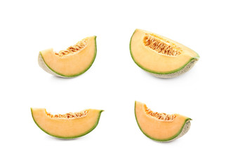Single slice of a melon