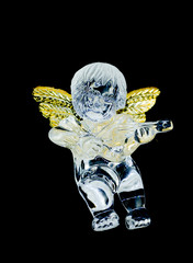 Isolated angel with black background