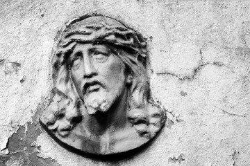 Face of Jesus Christ on a tomb
