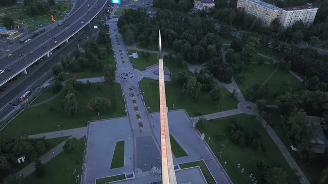 monument to the conquerors of space aerial view