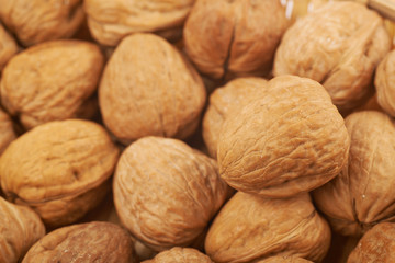 Surface coated with walnuts