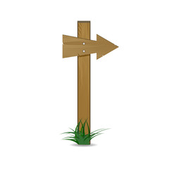 Wooden arrow cartoon sign vector