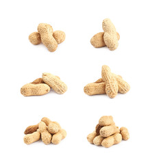 Pile of peanuts isolated