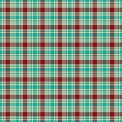 Blue and red brown checked tartan seamless vintage textile pattern