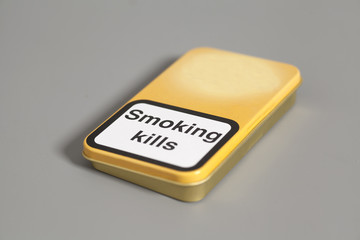Box of cigarettes.Smoking kills.