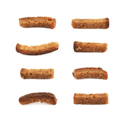 Single bread crouton isolated