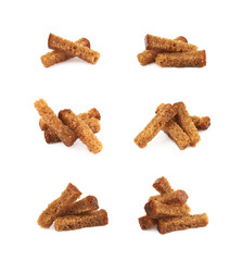 Pile of bread croutons