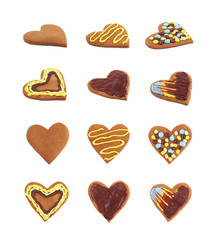 Obraz premium Heart shaped cookie isolated