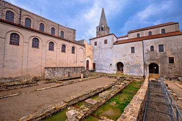 Fototapeta premium Euphrasian Basilica in Porec astefacts and tower view