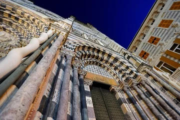 Plexiglas foto achterwand Genova, Liguria, Italia,  cattedrale e palazzi storici © franco ricci