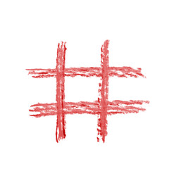 Hand drawn hashtag symbol isolated