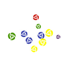 Festive Background with Colorful  flowers. Feminine Pattern for Postcard, Print, Banner or Poster. Small Pretty  roses For Party Decoration, Wedding, Birthday or Anniversary Invitation