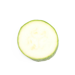 Green zucchini slice isolated