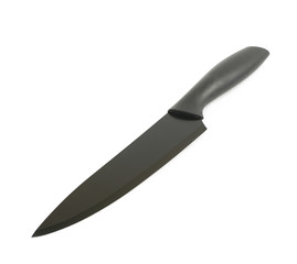 Black metal and plastic knife