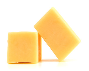 piece of cheese isolated on a white background