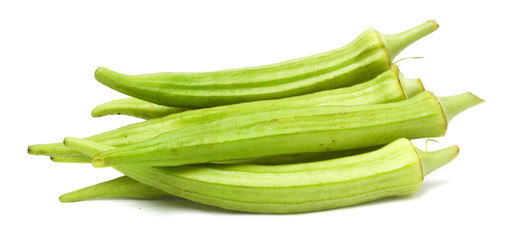 fresh okra isolated on a white background