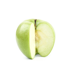 Green sliced apple isolated