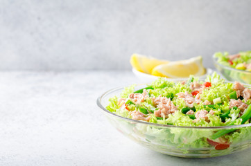 Fresh tuna salad, front view