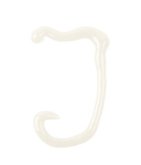 Single letter made of sauce isolated