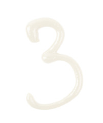 Naklejka premium Single number made of sauce isolated