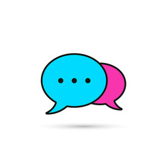 Speech bubbles Icon, vector flat design color illustration