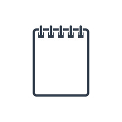 Notebook Outline Icon. Vector isolated illustration in flat style. Note book silhouette