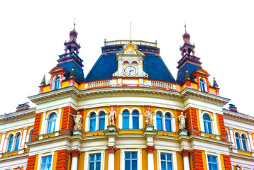 Building facades in Karlovy Vary, Czech Republic