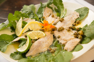 Fish carpaccio, restaurant Croatia