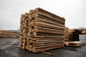  lumber wood at production at the factory