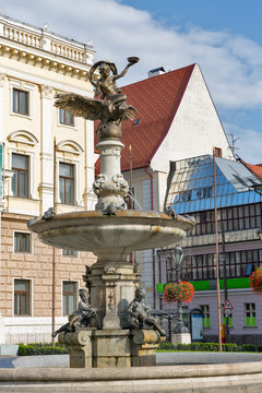 Ganymede's Fountain in Bratislava, Slovakia.