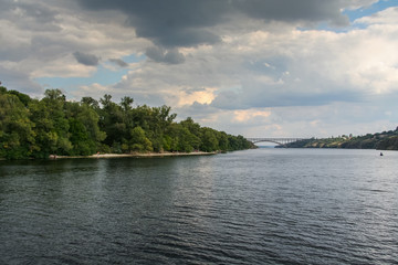 Rocky shores of the island of Khortytsya
