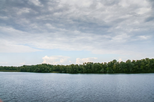 Rocky shores of the island of Khortytsya