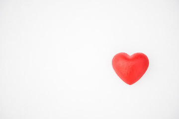 red valentine heart on white background 