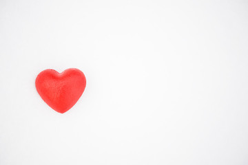 red valentine heart on white background 
