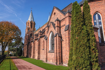 Fototapeta na wymiar St Margaret church in Leoncin, small village near Warsaw, Masovia region of Poland