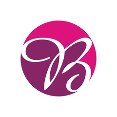 B logo initial letter design template vector