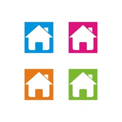 House icon, real estate logo design template vector illustration