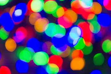 Bokeh multi-coloured Christmas lights