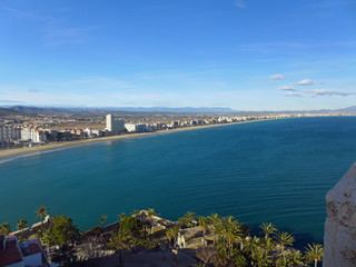 Naklejka premium Peñiscola as seen from the Castle Tower, Valencian Community